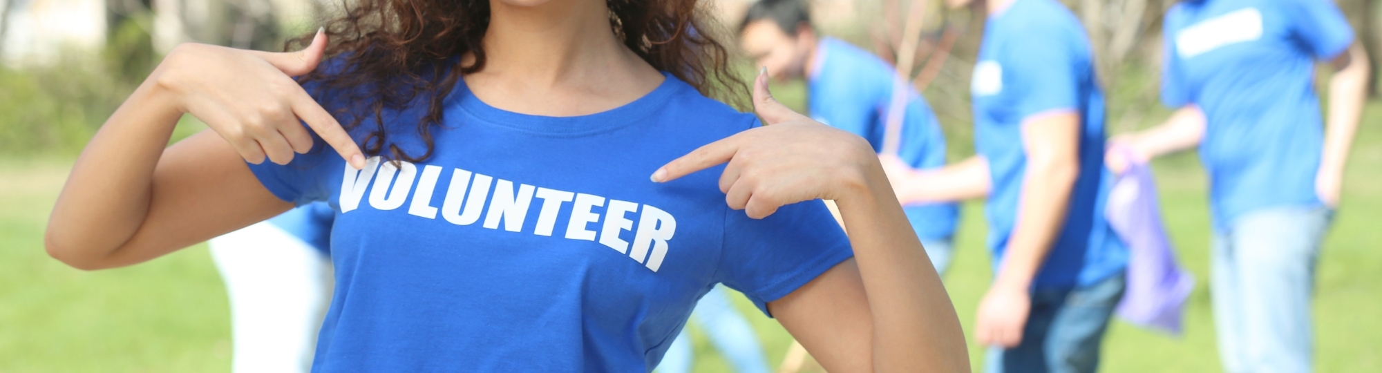 Person in a volunteer shirt